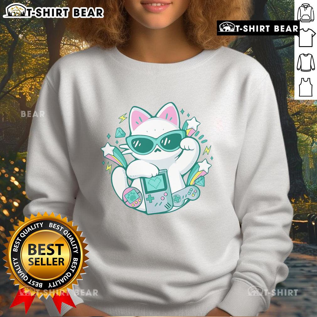 Trendy 90s cute cat sweatshirt featuring a playful feline design, perfect for retro fashion lovers and cat enthusiasts.
