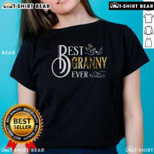Pretty Best Granny Ever Sunflower Ladies Tee featuring a vibrant sunflower design, perfect gift for grandmothers.
