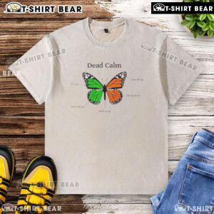 Pretty Butterfly Dead Calm Washed T-Shirt featuring a vibrant butterfly design on a soft, relaxed-fit fabric.