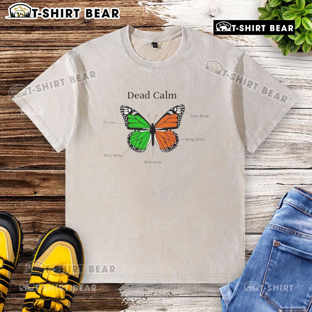 Pretty Butterfly Dead Calm Washed T-Shirt featuring a vibrant butterfly design on a soft, relaxed-fit fabric.