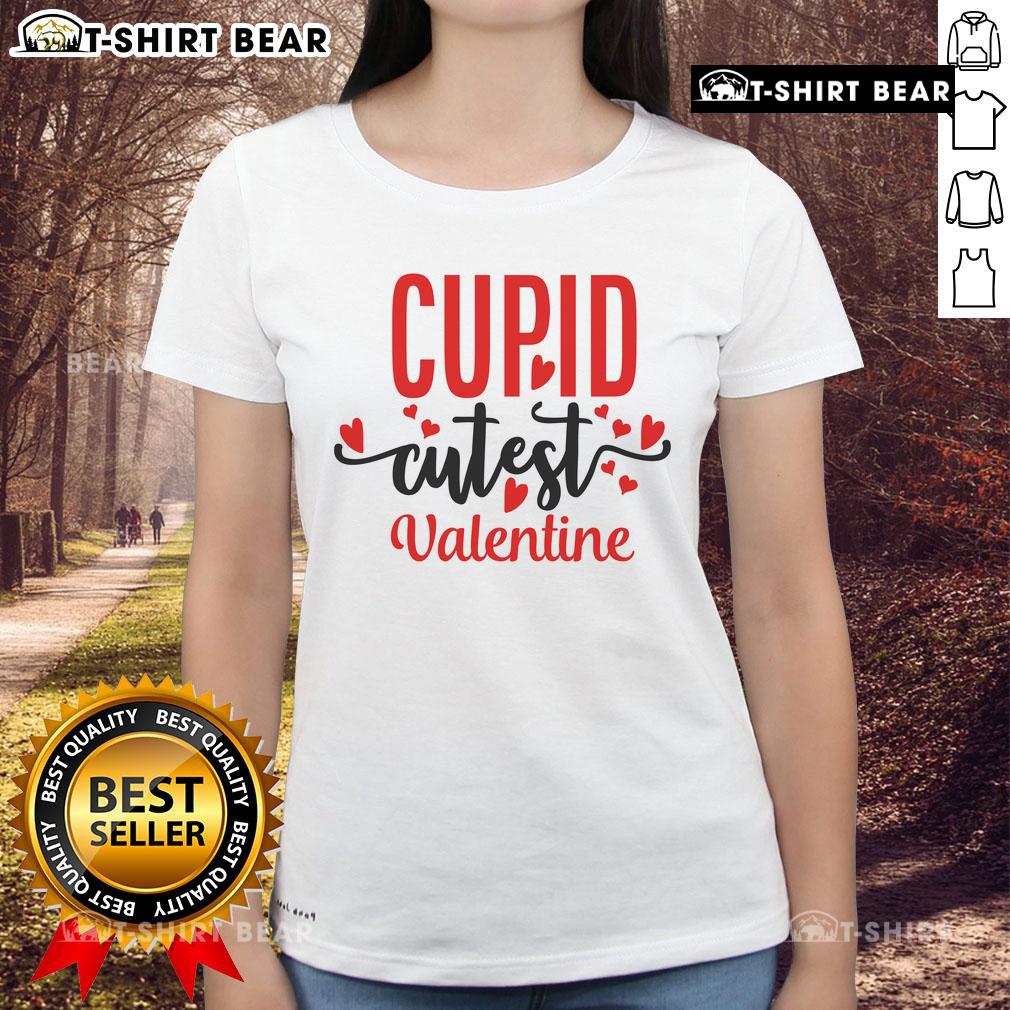 Pretty Cupid Cute Valentine Ladies Tee featuring a charming heart design, perfect for Valentine's Day celebrations.
