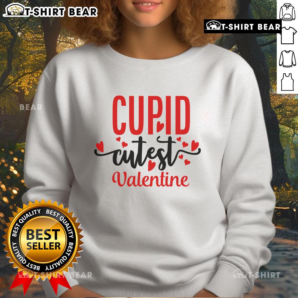 Pretty Cupid cutest Valentine sweatshirt featuring a charming heart design, perfect for Valentine's Day celebrations.