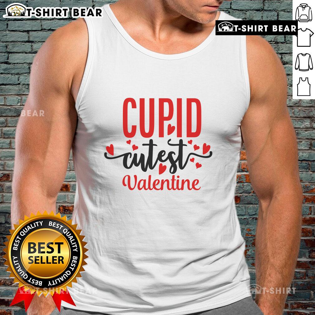 Pretty Cupid cutest Valentine tank top featuring a charming heart design, perfect for festive celebrations.