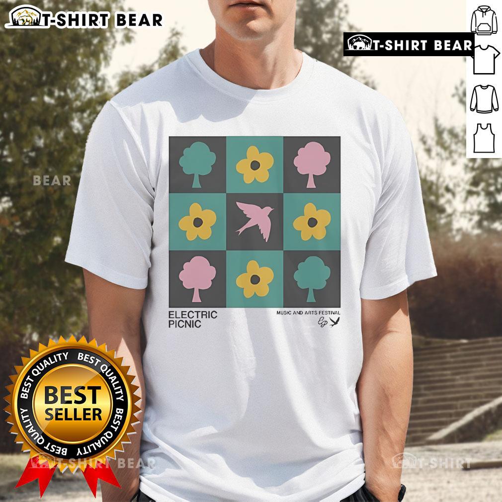 Alt Text: Pretty Electric Picnic Checkerboard Music and Arts Festival T-Shirt featuring vibrant colors and unique design.
