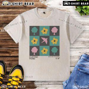 Pretty Electric Picnic Checkerboard Music and Arts Festival washed t-shirt featuring vibrant colors and unique design.