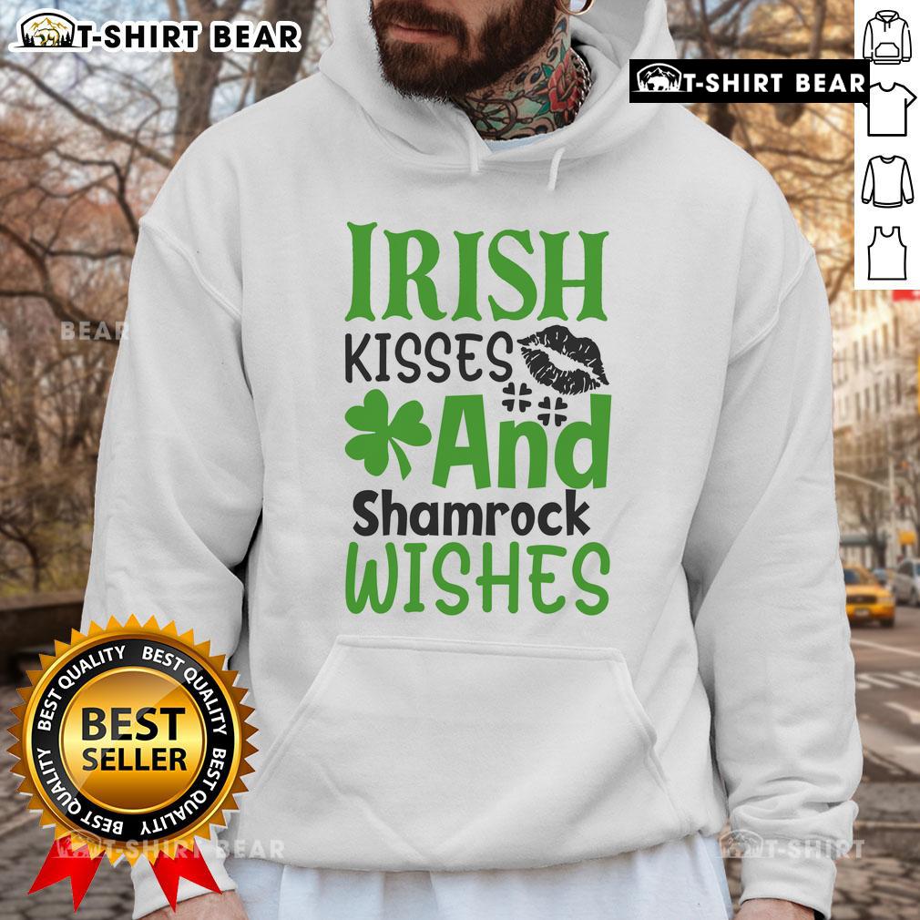 Pretty Irish Kisses and Shamrock Wishes Hoodie featuring festive design for St. Patrick's Day celebrations.
