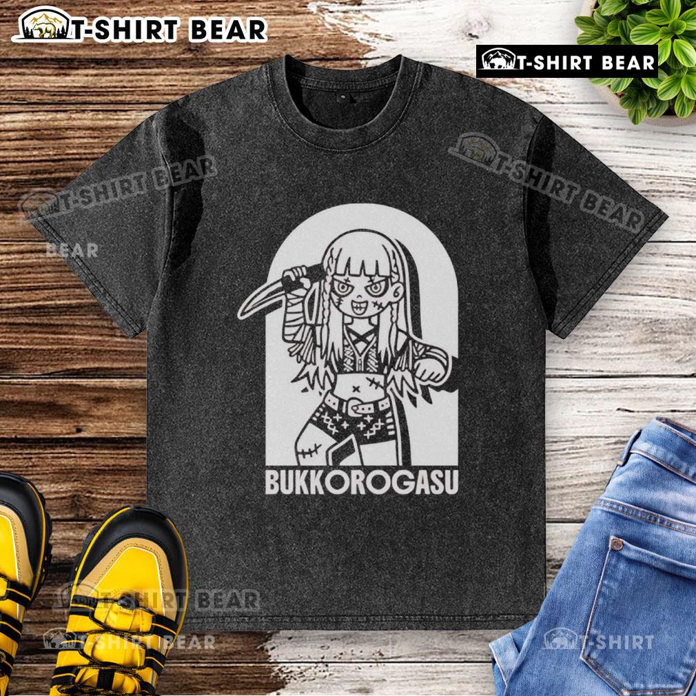 Alt Text: Pretty Mei Seira Bukkorogasu washed t-shirt in soft fabric, featuring a stylish design and relaxed fit.