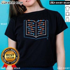 Alt Text: Pretty New York Mets neon women's tee with books design, perfect for stylish fans and casual wear.