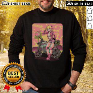 Pretty Princesses Peach motorcycle cross country retro anime gamer sweatshirt featuring vibrant graphics and cozy design.