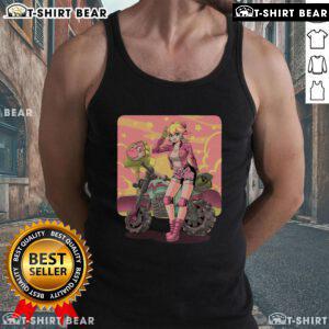 Pretty Princesses Peach Motorcycle Cross Country retro anime gamer tank top featuring vibrant graphics and stylish design.