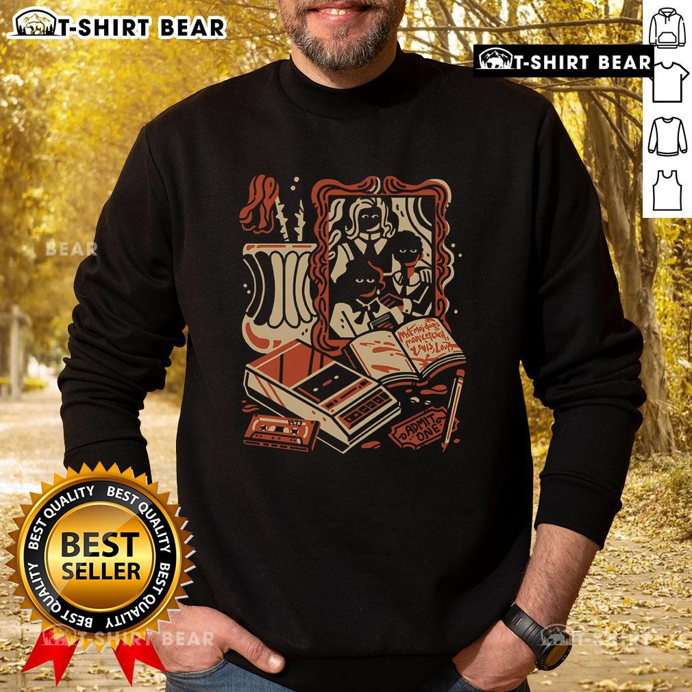Alt Text: Retro sweatshirt with Put Me In My Coffin graphic, featuring a stylish design perfect for casual wear.