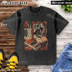 Retro washed t-shirt featuring 'Pretty Put Me In My Coffin' design, perfect for vintage style enthusiasts and casual wear.