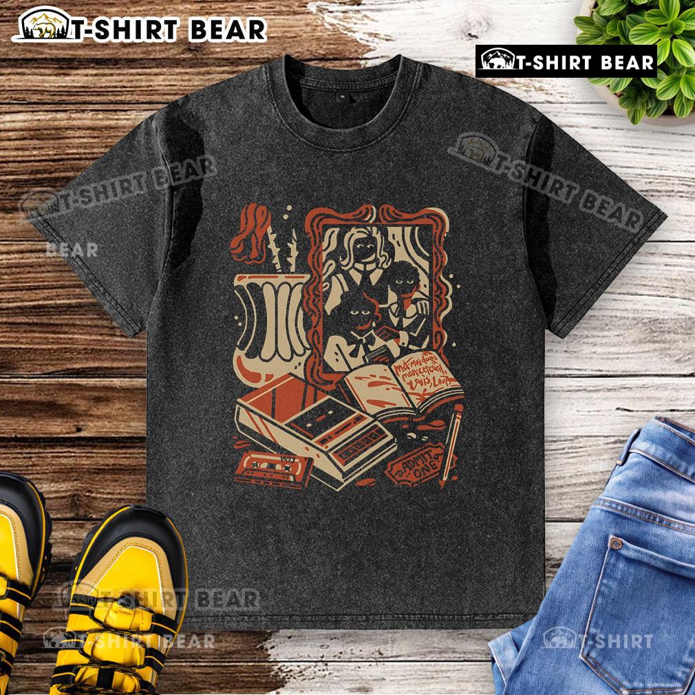 Retro washed t-shirt featuring 'Pretty Put Me In My Coffin' design, perfect for vintage style enthusiasts and casual wear.