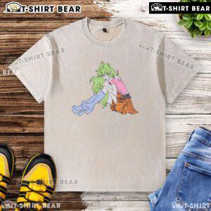 Pretty Snotgirl Olive Lottie Retro Vintage Anime Washed T-Shirt featuring a unique design and soft fabric for casual style.