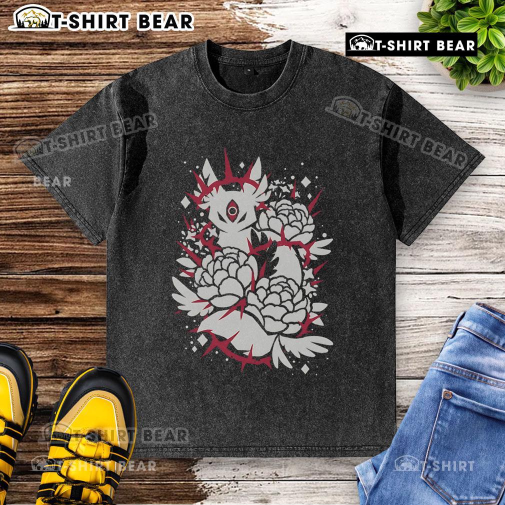 Alt Text: Pretty stylized mythical creature on a 'Protect Your Softness' washed t-shirt, perfect for unique fashion enthusiasts.