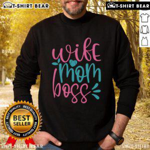 Pretty Wife Mom Boss Sweatshirt in a cozy setting, showcasing stylish design perfect for moms balancing work and family.
