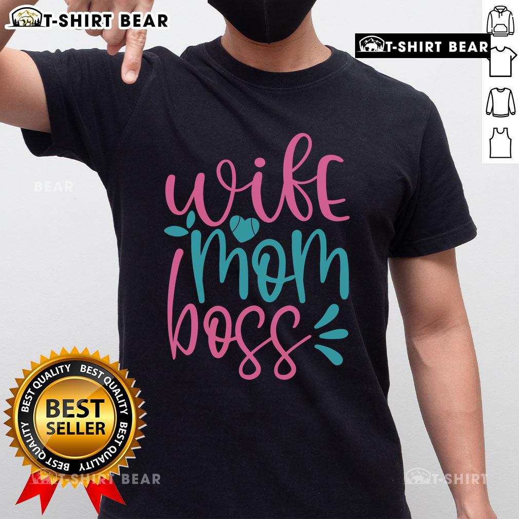 Alt Text: Pretty Wife Mom Boss T-Shirt featuring stylish design, perfect for empowering moms and showcasing their boss attitude.