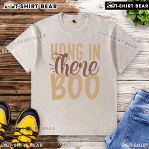 Pretty hang in there boo washed t-shirt in soft fabric with a motivational quote design, perfect for casual wear.