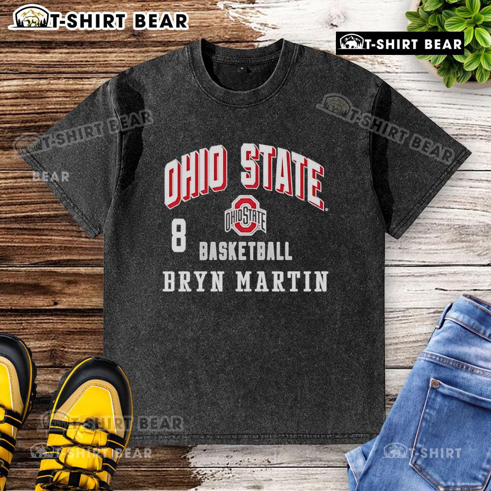 Ohio State Buckeyes Men's Washed T-Shirt featuring Top Bryn Martin design, perfect for fans and casual wear.
