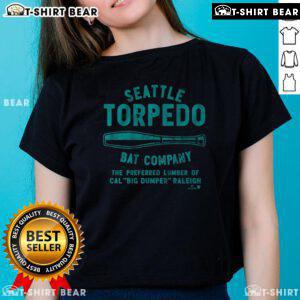 Top Cal Raleigh Seattle Torpedo Bat Company Ladies Tee in vibrant colors, perfect for stylish sportswear and casual outings.