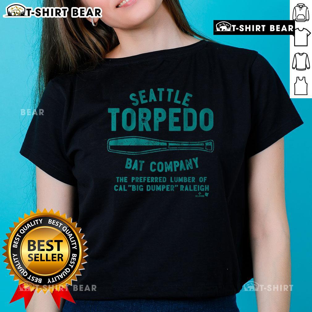 Top Cal Raleigh Seattle Torpedo Bat Company Ladies Tee in vibrant colors, perfect for stylish sportswear and casual outings.