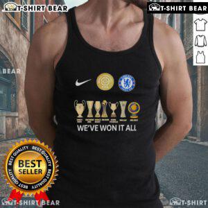 Top Chelsea FC FIFA Club World Cup Champions tank top featuring the slogan 'We've Won It All' in stylish design.