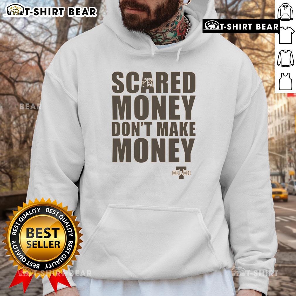 Top Coach T Scared Money Don't Make Money Hoodie in black, showcasing a stylish design for casual wear.
