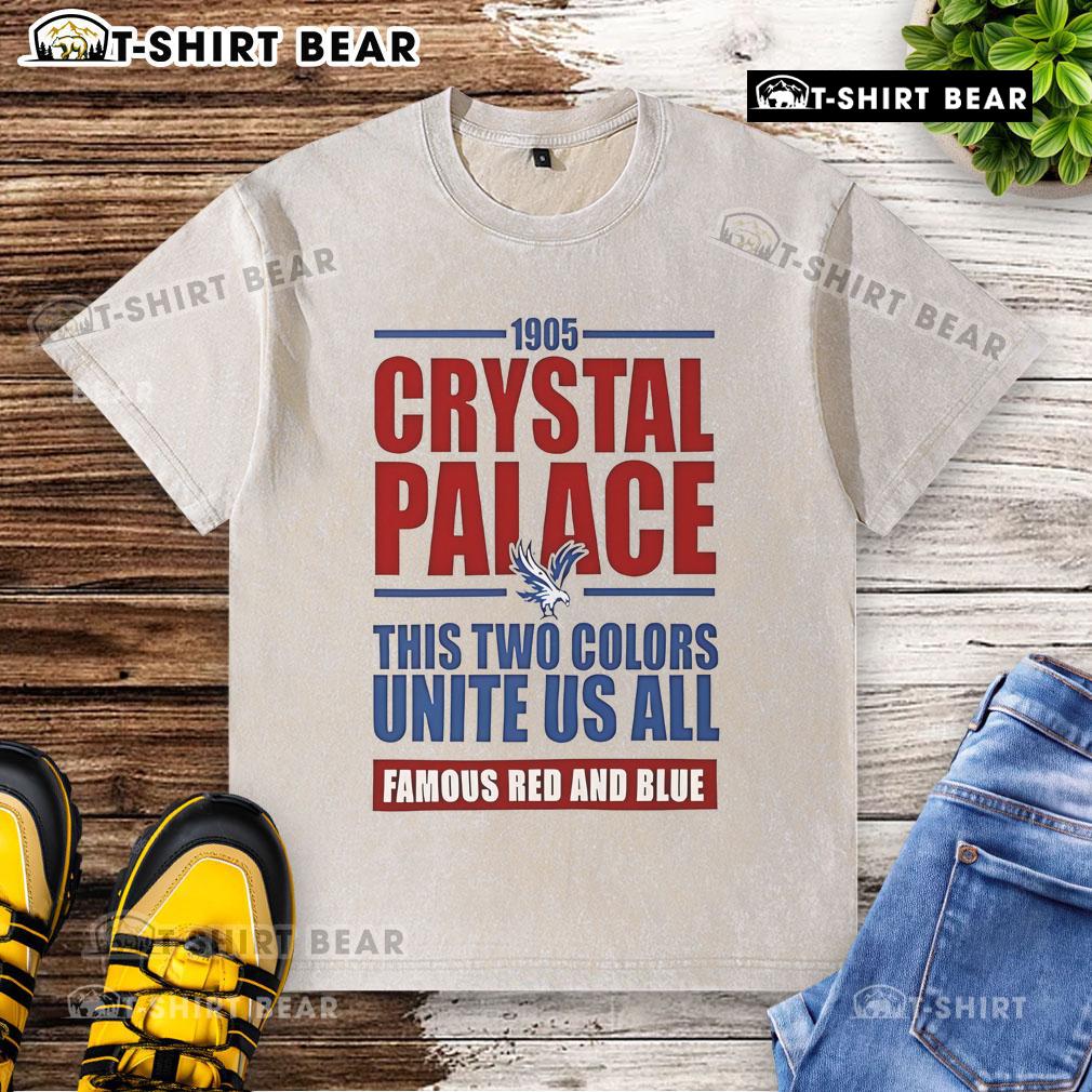Top Crystal Palace Soccer EPL red and blue t-shirt, celebrating unity and team spirit since 1905.