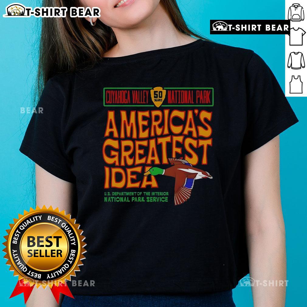 Stylish Mallard ladies tee featuring Cuyahoga Valley National Park design, celebrating America's greatest idea in fashion.