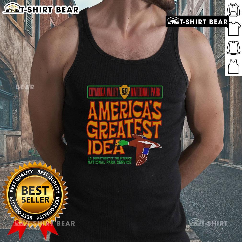 Top Cuyahoga Valley National Park tank top featuring a vibrant Mallard design, perfect for nature lovers and outdoor enthusiasts.