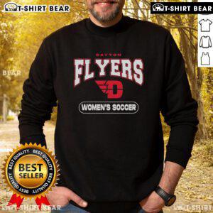 Top Dayton Flyers women's soccer logo sweatshirt in navy blue, perfect for fans and athletes supporting their team.