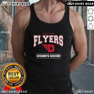 Top Dayton Flyers women's soccer logo tank top featuring vibrant colors and athletic design for fans.
