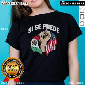 Top Deorro X Amigos Si Se Puede tee featuring Mexico and American flags, perfect for ladies celebrating culture.