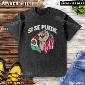 Alt Text: Top Deorro X Amigos Si Se Puede T-shirt featuring Mexico and American flags, perfect for a stylish casual look.