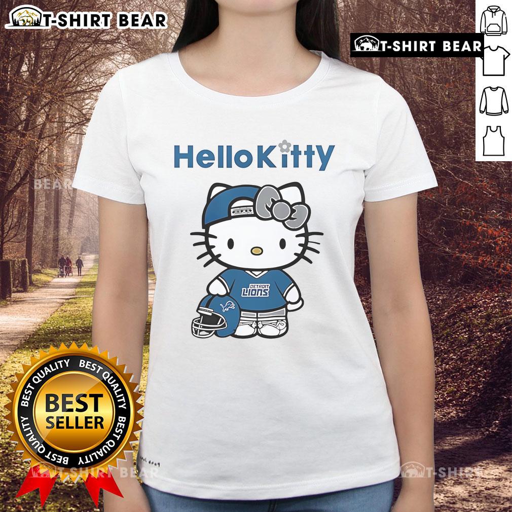 2025 Ladies' Tee featuring Top Detroit Lions Cat Hello Kitty design, perfect for fans and fashion lovers.