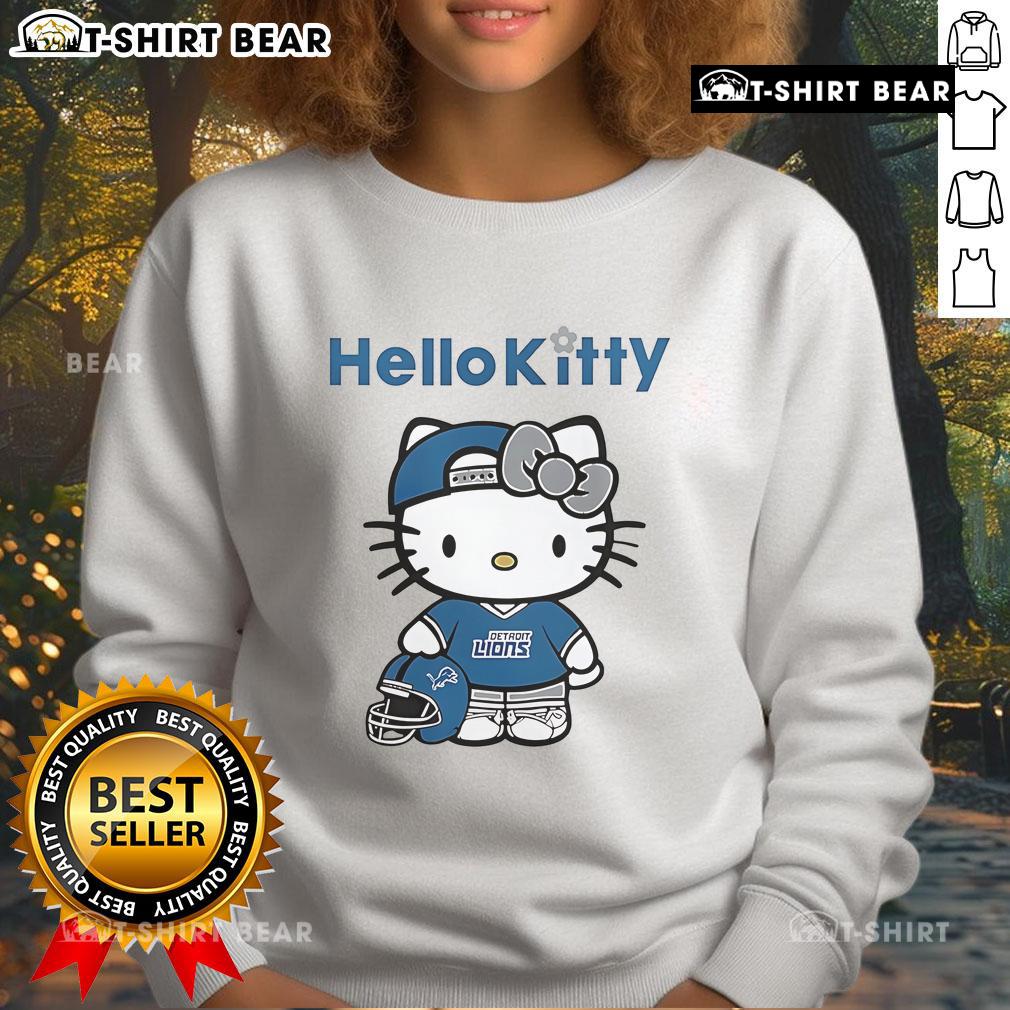 Top Detroit Lions Cat Hello Kitty 2025 sweatshirt featuring a cute design perfect for fans and cozy wear.
