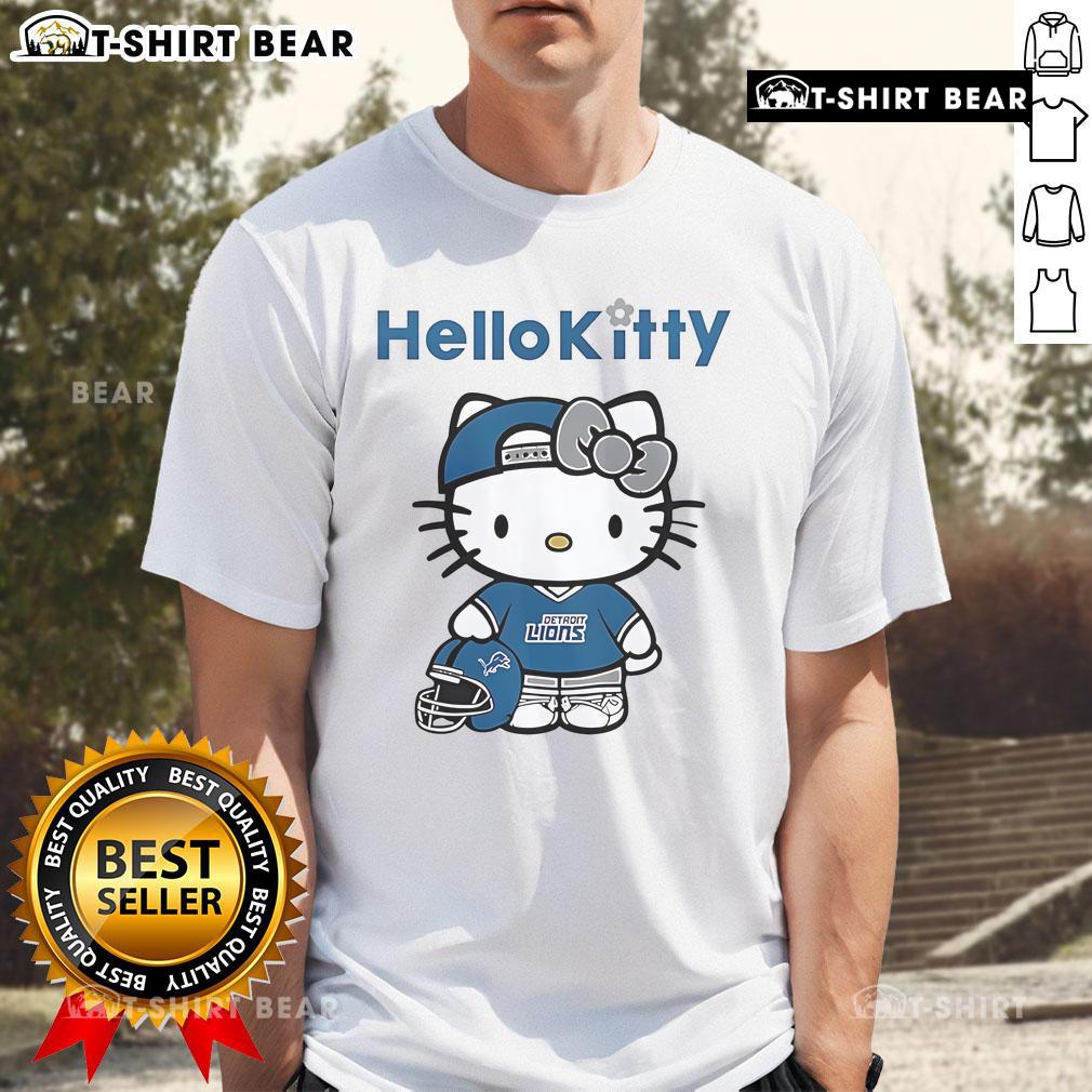 Top Detroit Lions Cat Hello Kitty 2025 T-Shirt featuring a playful Hello Kitty design in team colors for fans.