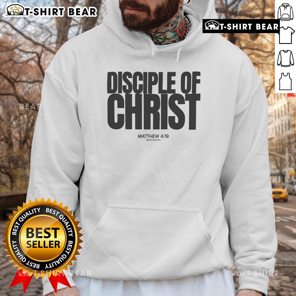 Top Disciple of Christ Matthew 4:19 hoodie featuring a stylish design for faith-inspired fashion enthusiasts.