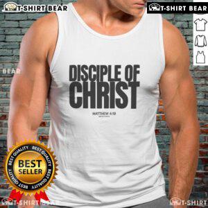 Top Disciple of Christ Matthew 4:19 tank top featuring inspirational design and scripture reference for Christian wear.