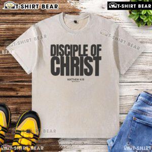 Top Disciple of Christ Matthew 4:19 washed T-shirt featuring a stylish design for faith-inspired fashion.