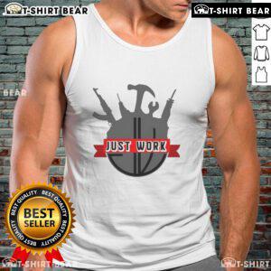 Top Do It With Dan Just Work logo tank top featuring a stylish design for fitness enthusiasts and casual wear.