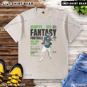 Top ESPN Fantasy Football 2025 'Win Your League' washed t-shirt design featuring bold graphics and a comfortable fit.