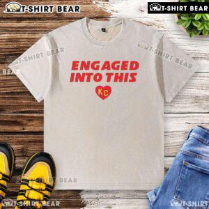 KC Chiefs washed t-shirt featuring vibrant team graphics, perfect for fans showcasing team spirit and style.