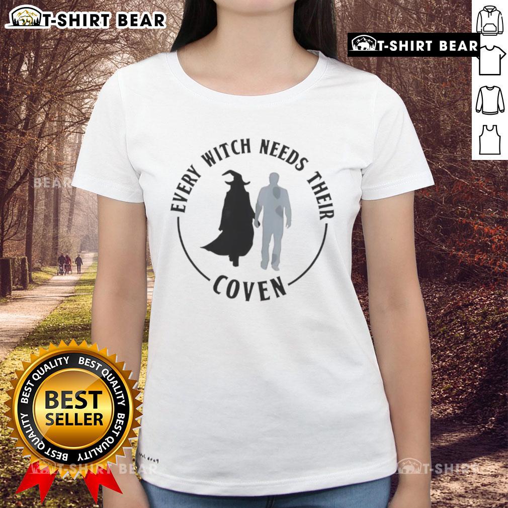 Top Every Witch Needs Their Coven Ladies Tee featuring a stylish witchy design perfect for Halloween and casual wear.