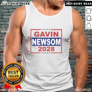 Top Gavin Newsom 2028 Tank Top featuring bold graphics and a stylish design for supporters of the California Governor.