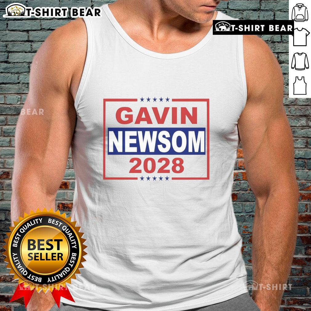 Top Gavin Newsom 2028 Tank Top featuring bold graphics and a stylish design for supporters of the California Governor.