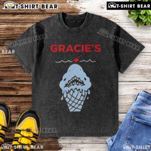 Top Gracies Ice Cream Shark Washed T-Shirt featuring a vibrant shark graphic on a soft, stylish shirt.