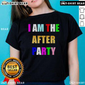 Colorful 'I Am The After Party' ladies tee displayed on a stylish mannequin, perfect for vibrant night out outfits.