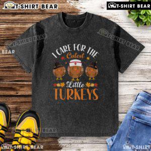 Cute Thanksgiving t-shirt featuring adorable little turkeys for kids, perfect for holiday celebrations.