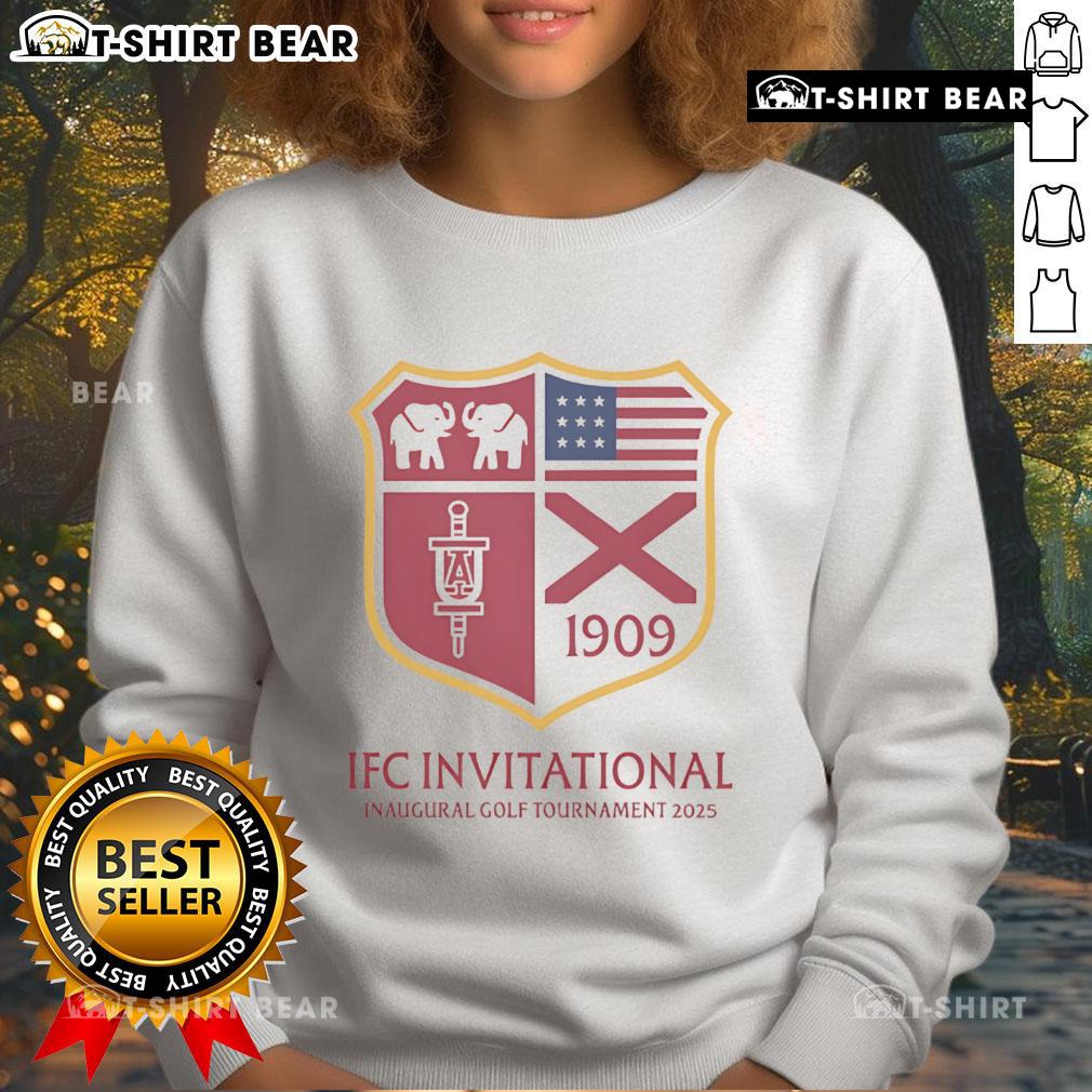 2025 Top IFC Invitational Inaugural Golf Tournament sweatshirt featuring logo and sporty design, perfect for golf fans.